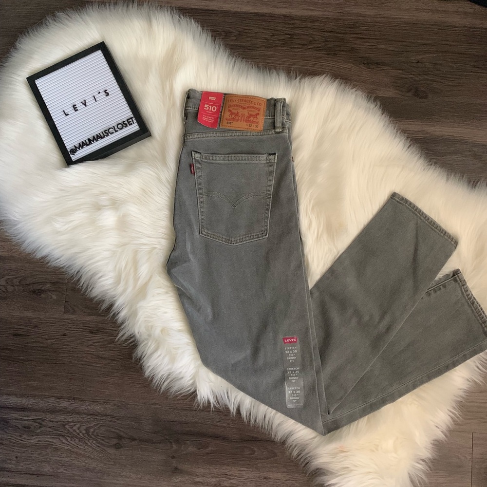 NWT Levi’s 510 Olive Grey Skinny Jeans Sz 32